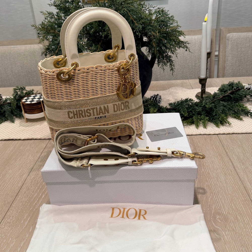 Inspired Wicker bag with Authentic Leather 24-25cm